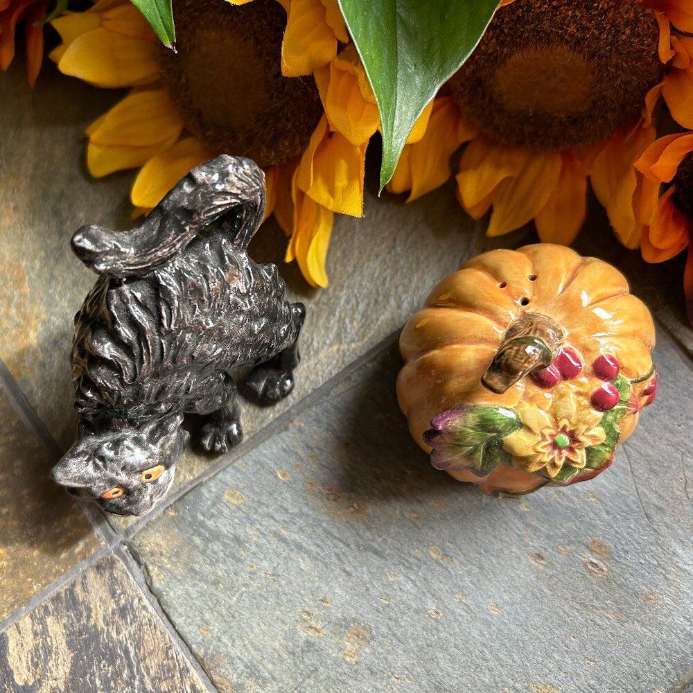 Fitz and Floyd “Halloween Harvest” Collection Salt and Pepper Shakers (68/530) - Picture 8 of 13